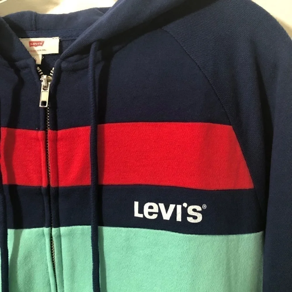 Levi’s Striped Zippered Hoodie -Size Small